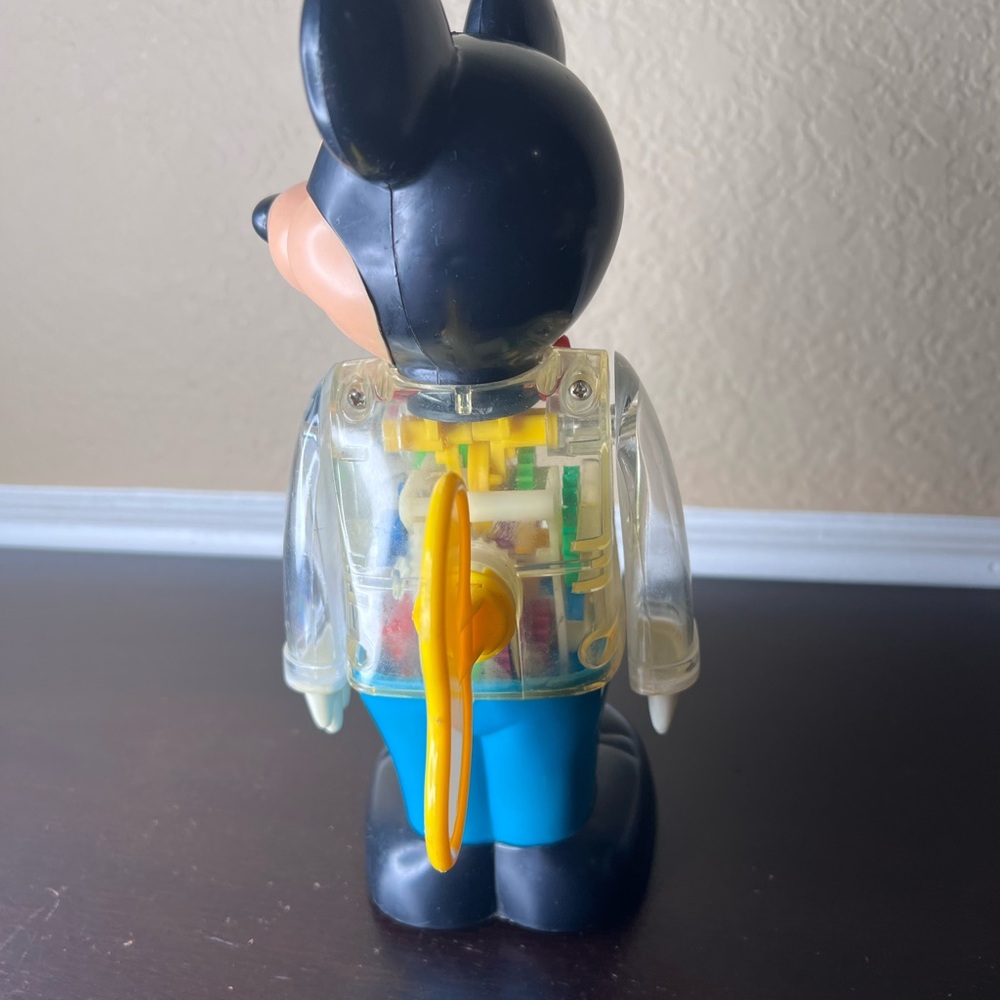 Vintage 1970s Disney Mickey Mouse Windup Toy Transparent Gear Body Gabriel - Picture 8 of 10